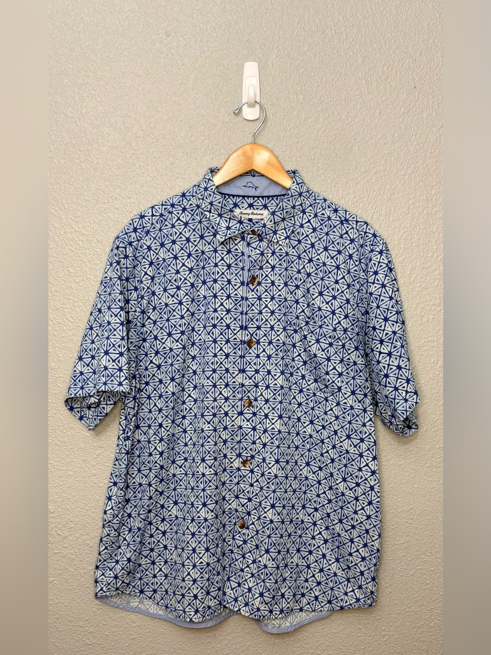 Tommy Bahama | Silk Blend Geometric Camp Shirt | Size XL